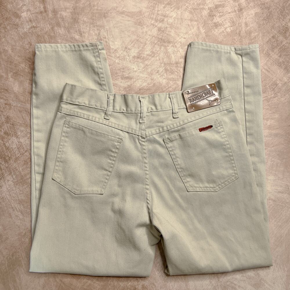 Vintage 70s Penneys Ranchcraft Khaki Western Pants Relaxed Distressed Workwear